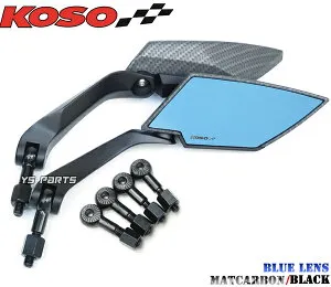 【送料無料】[正規品]KOSO TTミラー艶消カーボン青 CB223SCRF250MVTR-FCB400Fスティード400スティード600Vツインマグナシルバーウイング600インテグラ