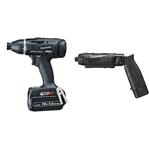 パナソニック 充電マルチインパクト EZ75A9 デュアル (14.4V/18V対応) インパクト・ドリルの両機能搭載 IP56 18V大容量5.0Ah電池パック×2個・充電器・ケース付 ブラック EZ75A9LJ2G-B & 充電スティックドライバー E