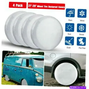 Wheel Covers Set of 4 4ホイール＆タイヤRVトレーラーカンペールUVサンプロテクターの29''Waterproofタイヤカバーセット 29''Waterproof Tire Cover Set Of 4 Wheel&Tyre RV Trailer Camper UV Sun Protector 【並行輸入品】