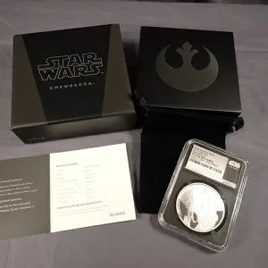 2017年 スターウォーズ チューバッカ 1オンス シルバー NGC PF70 DCAM 1st 1500 ストラック オリジナルボックス/COA付き