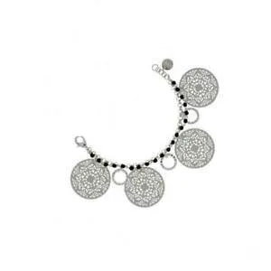 【送料無料】ジュエリー・アクセサリー ブレスレットウーマンウノアエールチャームパーフォードブラックbracciale donna unoaerre 1ar exb11642 ottone charms traforato nero