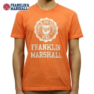 【ポイント10倍 4/24 20:00～4/27 9:59】 フランクリン マーシャル Tシャツ 正規販売店 FRANKLIN＆MARSHALL 半袖Tシャツ クルーネック LOGO TEE SUNSET ORANGE TSMF188AN 45181 4013