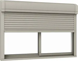 サーモスA シャッター付引違い窓 2枚建て 標準タイプ / 手動 Low-E複層ガラス仕様 16522 W：1,690mm × H：2,230mm LIXIL リクシル TOSTEM トステム