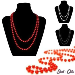 【送料無料】ネックレス パールブラックレッドホワイトネックレスネックレスune joli e collier collier de perles perles noir rouge blanc