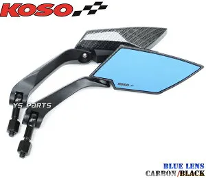 【送料無料】【正規品】KOSO TTミラーカーボン青 グラストラッカービッグボーイイナズマ400インパルス400イントルーダー400グラディウス400グラディウス650GSX1400B-KING