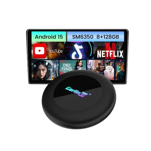 Carlinkit Tbox Ultra 8+128GB Qualcomm SM6350 Android15.0システム ワイヤレスCarPlay/Android Auto 無線アダプター Youtube/Netflix動画再生可能 4G-LTE GPS内