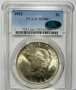 1922年 $1 PCGS MS66+ CAC 25315362