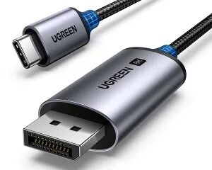 UGREEN 8K 60Hz USB C DisplayPort 変換ケーブル【DP1.4/単方向伝送/Thunderbolt 4/3 DP Altモードを含むUSB-Cだけ対応】4K 240Hz 144Hz ディスプレイポートケーブル iPhone 15 MacBook Pro Air M1 M2 iPad Pro Air 5 Surface Pro Chrom