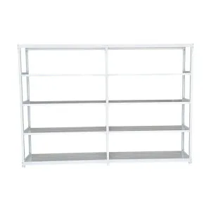 双福鋼器 軽中量ボルトレスラック 200kg 1800×300×1800 天地5段 連結 ホワイトグレー TS6630-5R 1点