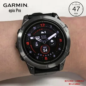 ガーミン epix Pro (Gen2) 47mm Sapphire Carbon Gray DLC Ti / Black Band シリコンバンド AMOLED LEDフラッシュライト 第5世代 光学式心拍計 EPIX PRO g2 Music エピックス プロ スマートウォッチ 010-02803-52 GARMIN
