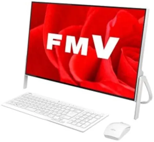 (整備済み品)多機能一体型パソコン 4辺狭額フレーム FMV ESPRIMO FH56 第7世代 Core i3-7100U メモリ8GB SSD128GB+HDD1TB 23.8型1080p FHD 昇降式カメラ搭載 MS Office 2019 Win