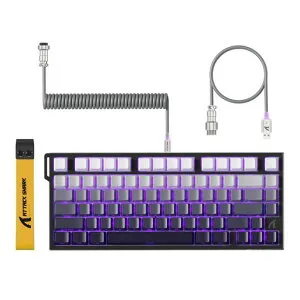 ATTACKSHARKR82HEゲーミングキーボードラピッドトリガーメカニカル有線75%コンパクトRT0.005mm8000hzRGBバックライトUSB磁気スイッチキーボード80キー0.08msディレイダブルPBTキーキャップ