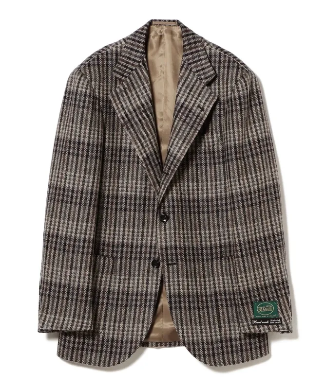 HANDMADE MAGEE ウール チェック ジャケット ジャケット MEN CHARCOAL. G 42