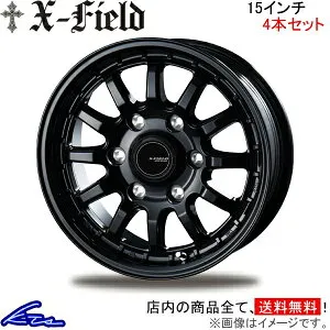 NV350キャラバン E26 アルミホイール インターミラノ クロスフィールドα【15×6J 6-139 INSET43 BK】INTER MILANO BEST ベスト X-FIELD アルファ 15インチ 6穴 139.7 +43 インセット43 CARAVAN 車用ホイール 1本 4本