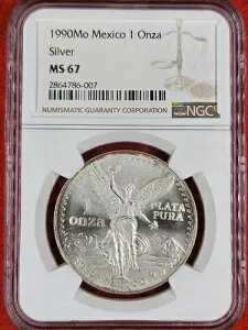 1990 Mo Libertad MS67 NGC 1 オンザ シルバー メキシコ