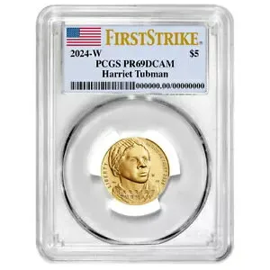 2024-W プルーフ $5 ハリエット タブマン ゴールド コイン PCGS PR69DCAM FS フラグ ラベル