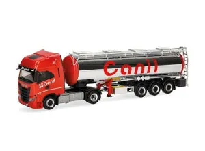 Iveco S-Way Ch.Sz. Canil レッド/シルバー/ Herpa 1/87 ミニカー