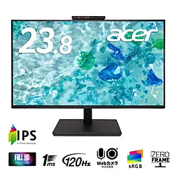 Acer(エイサー) PCモニター ウェブカメラ搭載 Vero B7シリーズ ブラック B247YD6bmiprczx ［23.8型 /フルHD(1920×1080) /ワイド］