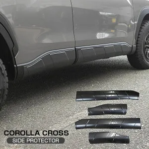 [在庫処分] 新型 カローラクロス 10系 専用 サイドドア プロテクター サイドスカート ドアモール ABS製 ドアモール 外装 パネル ベゼル プロテクター 保護 COROLLA CROSS ZVG11 ZSG10 ZVG15 社外 TOYOTA ト