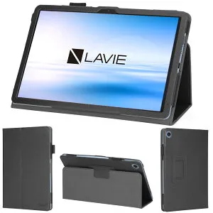 wisers LAVIE Tab T10 T1055/KAS PC-T1055KAS TAB10/F03 PC-TAB10F03 タブレットケース (ブラック) 10.1インチ 対応 (タッチペン/保護フィルム 付き/スタンドタイプ) タブレットカバー 2025年 新型