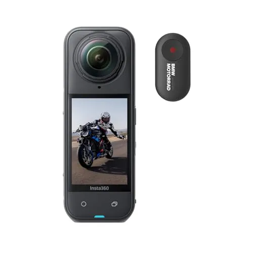 Insta360 X5 BMW Motorrad 版 - 防水8K 360度全景カメラ、高い暗所性能、見えない自撮り棒効果、頑丈で交換可能なレンズ、3時間バッテリー、ウィンドガード内蔵、手ブレ補正、トリプルAIチップデザイン