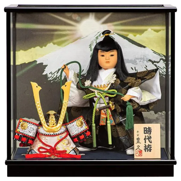 五月人形 コンパクト 豊久 武者人形 ケース飾り 時代拵 6号 h085-mo-530759 GH-219