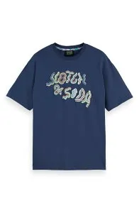 スコッチアンドソーダ メンズ トップス Tシャツ リラックスフィット コットン Scotch & Soda Relaxed Fit Cotton T-Shirt Atlantic Blue ブルー