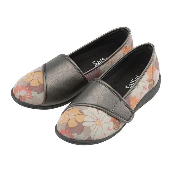 【お取り寄せ】マリアンヌ製靴 SaiSai～フラワープリント～ フルールオレンジ 25.0cm