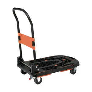 TRUSCO 樹脂台車 カルティオ 780X490 折畳 ブラック スチールストッパー付 MPK-780-BK-SS 1台