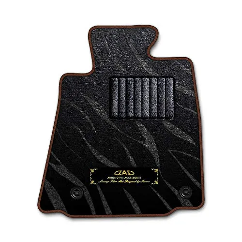 DAD ギャルソン D.A.D エグゼクティブ フロアマット DAIHATSU (ダイハツ) ALTIS アルティス 型式: AVV50N 1台分 GARSON プレステージデザインブラック/オーバーロック(ふちどり)カラー : ブラウン/刺繍 : ゴール
