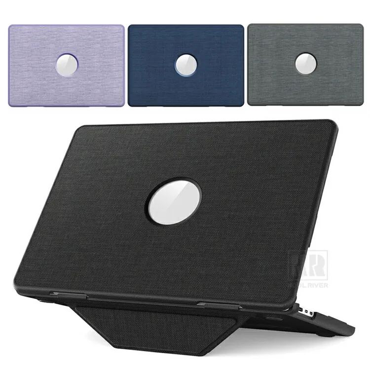 Insta MacBook Neo対応 13インチ ケース キャンバス調 PUレザー カバー 2026モデル対応 マックブック ネオ ハードケース フルカバー スタンド機能 上面