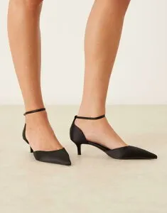 マンゴ レディース シューズ ヒール Mango pointed closed back heeled shoes Black ブラック