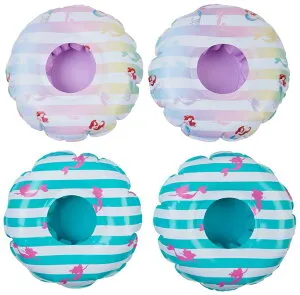 プリンセス Princessアリエル Ariel リトルマーメイド Swimways Disney Princess Floating Drink Holders, Inflatable Pool Cup Holders & Pool Party Supplies, Little Mermaid Toys for Kids Aged 5 & Up, 4-Pack 【並行輸入品】