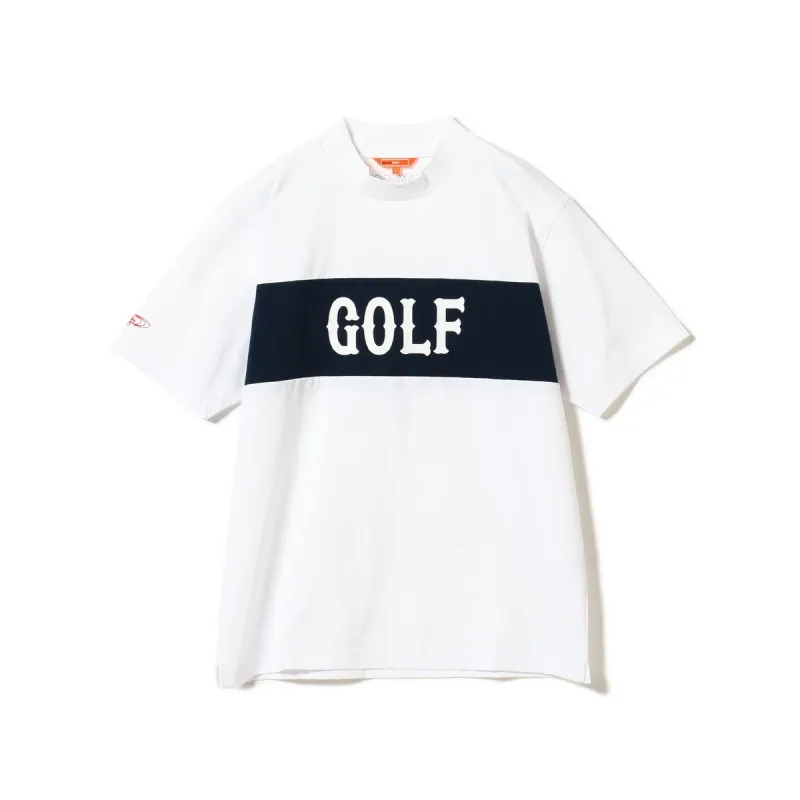 [2026年春夏モデル] ビームスゴルフ BEAMS GOLF ORANGE LABEL ORANGE LABEL ブロッキング ロゴ モックネックシャツ(吸水速乾・UVカット) ホワイト 01 メンズ