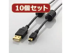 ELECOM エレコム 【10個セット】 エレコム フェライトコア付きUSB2.0ケーブル U2C-MF05BKX10