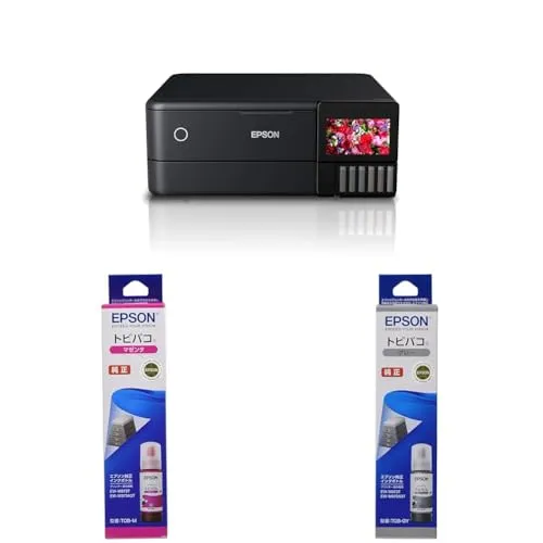 【セット買い】エプソン プリンター エコタンク搭載 A4カラーインクジェット複合機 EW-M873T + 純正 インクボトル トビバコ TOB-M マゼンタ + トビバコ TOB-GY グレー