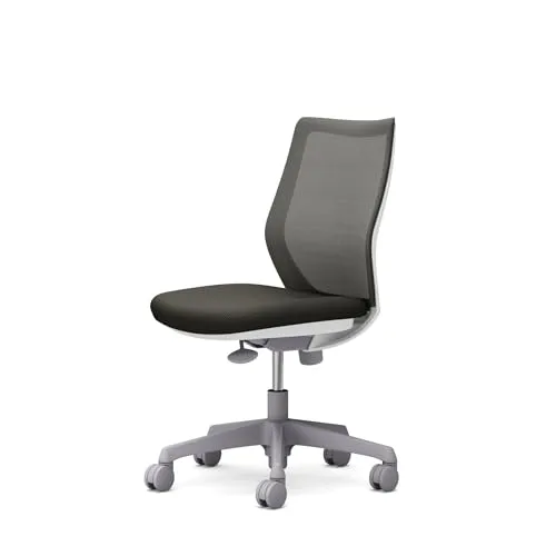 オカムラ CG-M オフィスチェア デスクチェア 完成品 組立不要 背メッシュ 肘無し ホワイトフレーム ナイロンキャスター ダークグレー CG11WR-FK4A