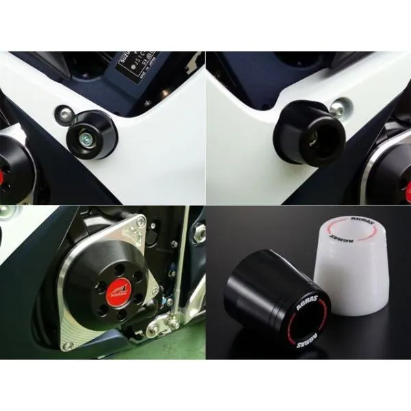 AGRAS GSX-R600/750 スライダー類 レーシングスライダー 3点SET ジェネレーター カラー ジュラコン/ホワイト タイプ ロゴ有 …