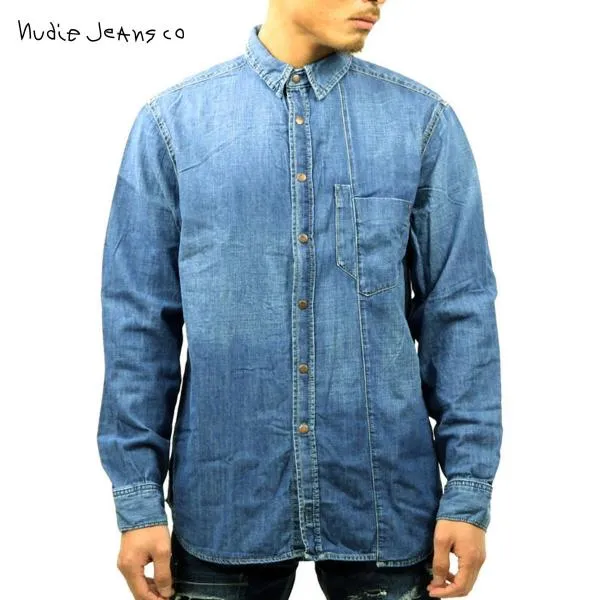 ヌーディージーンズ シャツ メンズ Nudie Jeans 正規販売店 長袖 Calle B26 Denim 140439