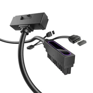 AsiaHorseHydrus24ピンPC用スリーブケーブルマザーボード用PC電源延長ケーブル[18AWG高性能銅コア]30CM1本の24ピンマザーボード延長2000Wの16AWGHYDRUS-24PIN-BLACK-T