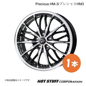 【18インチ 5H114.3 7.5J +38】 フーガ Y51 4WD ホイール 1本 BK/P Precious HM-3 HOT STUFF