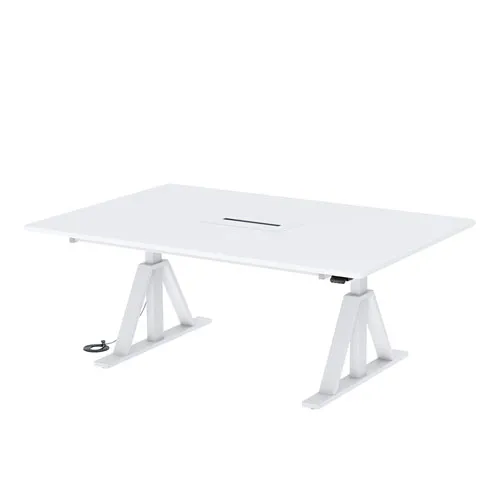 昇降デスク(W1800×D1200・電動式・ミーティングデスク・ケーブルタップ受けつき・ホワイト) ERD-MTGN180120W サンワサプライ