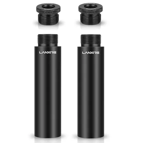Lanxire マイクスタンド延長チューブ、4個 5/8インチメスから5/8インチオスマイク延長パイプ 2個付き 3/8インチから5/8インチのメタルアダプター付き デスクスタンド/アームスタンド/Shure SM7B/ブルーイエティ/クアッドキャスト用