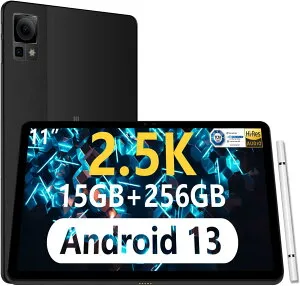 DOOGEE T30 Pro 11インチ Android タブレット Android 13 15GB(8+7GB 拡張)+256GB (2TB TF 拡張) Helio G99 8コアCPU 2.2Ghz、2.5K タブレット解像度1600×2560、SIMフリー 4G LTE、BT5.2+2.4G/5G WiFi、20MP+8MPカメラ、33W PD+8580mAhバ