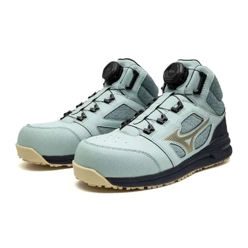 [ミズノ] ワークシューズ オールマイティLSⅡ73M BOA F1GA2505 29.0cm ミントブルー×ゴールド