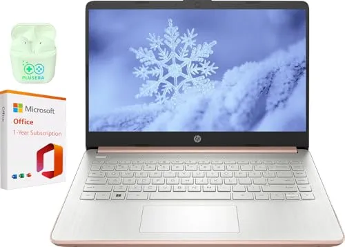 HP 14インチ LED ビジネスノートパソコンコンピューター、16GB RAM 320GBストレージ (64GB eMMC+256GB SDカード)、Intel Quad-Core N4120、Windows 11 S ノートパソコン 1年間のMicro