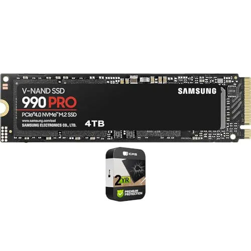 Samsung MZ-V9P4T0B/AM 990 PRO PCIe 4.0 NVMe M.2 SSD 4TB バンドル 2年間のCPS強化保護パック付き