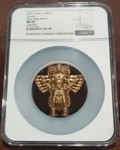 2021 NGC MS 69 COOK Is. 30オンス シルバー「RAVANA」ウルトラハイレリーフ #118/501