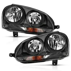 【USA在庫あり】 ANZO 2006-2009 フォルクスワーゲン Us Rabbit Crystal Headlight ブラック (Halogen Only) anz121542 HD店
