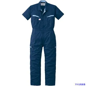 ■AUTO－BI SS(春夏)モデル 半袖つなぎ服8901－001ネイビーブルー－M 8901001M(1371235)[送料別途お見積り][法人限定][掲外取寄]